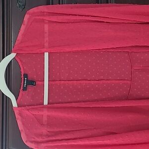 Torrid Pink Sheer Dotted Cardigan